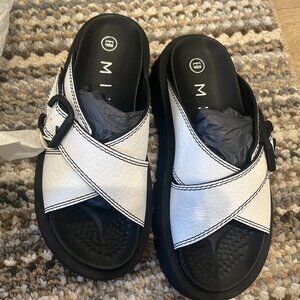Miista Lacey White Sandals Size 6.5 Brand New